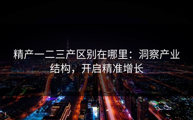精产一二三产区别在哪里：洞察产业结构，开启精准增长