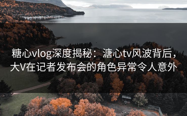 糖心vlog深度揭秘:溏心tv风波背后,大V在记者发布会的角色异常令人意外 糖心vlog深度揭秘:溏心tv风波背后,大V在记者发布会的角色异常令人意外