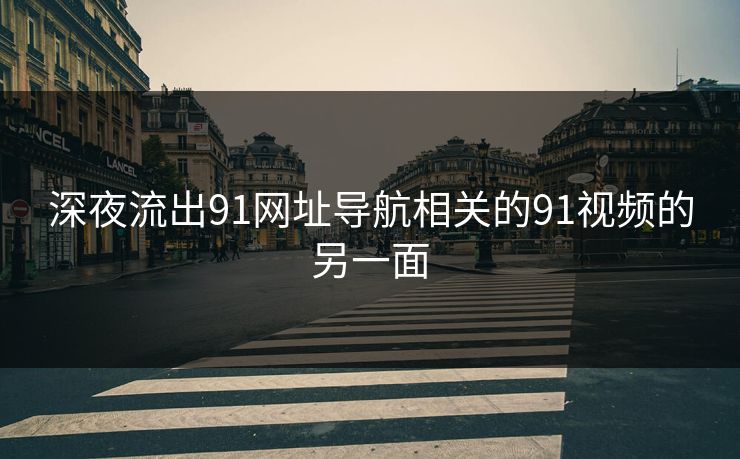 深夜流出91网址导航相关的91视频的另一面